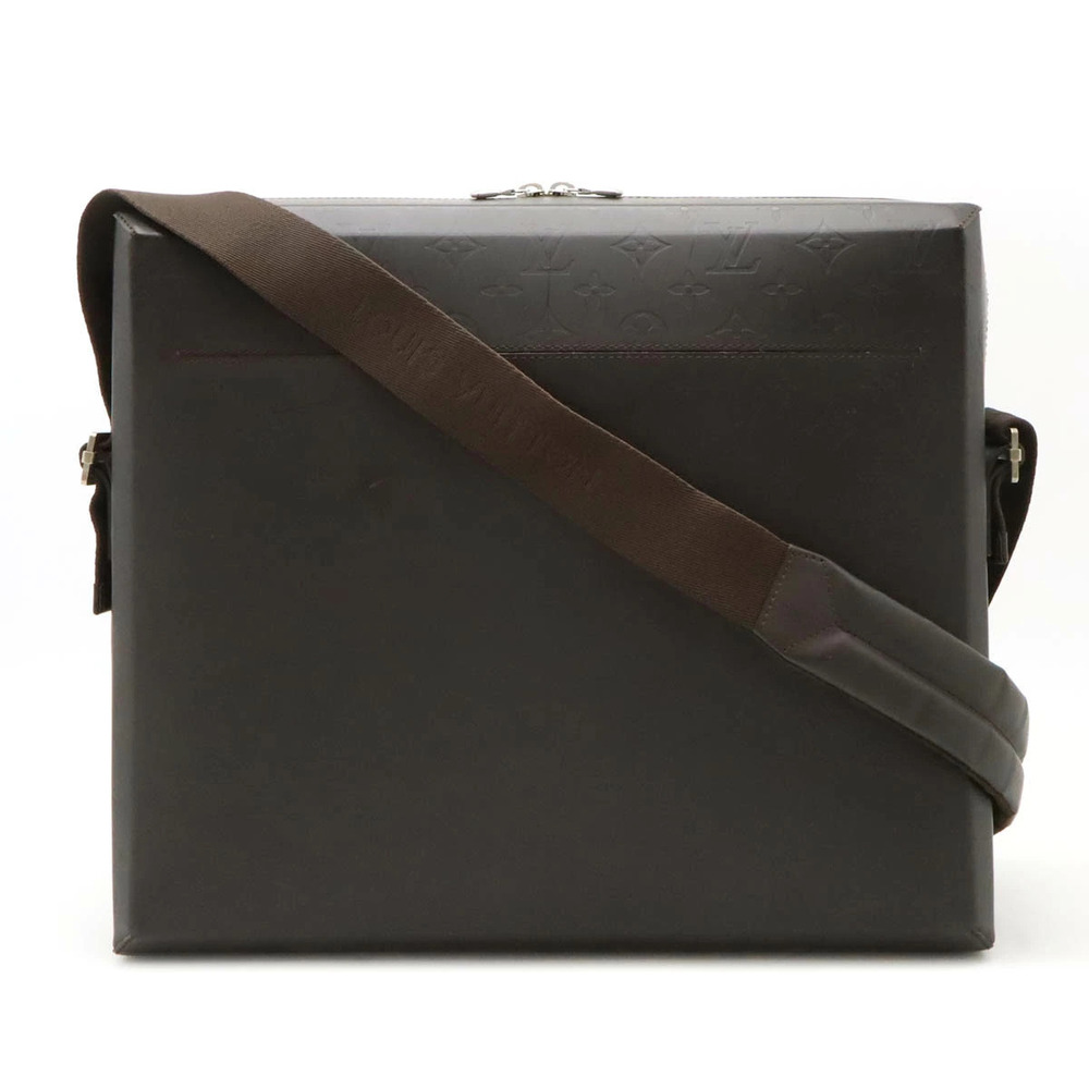 LOUIS VUITTON Monogram Glace Steve Crossbody Bag Cafe Brown Dark